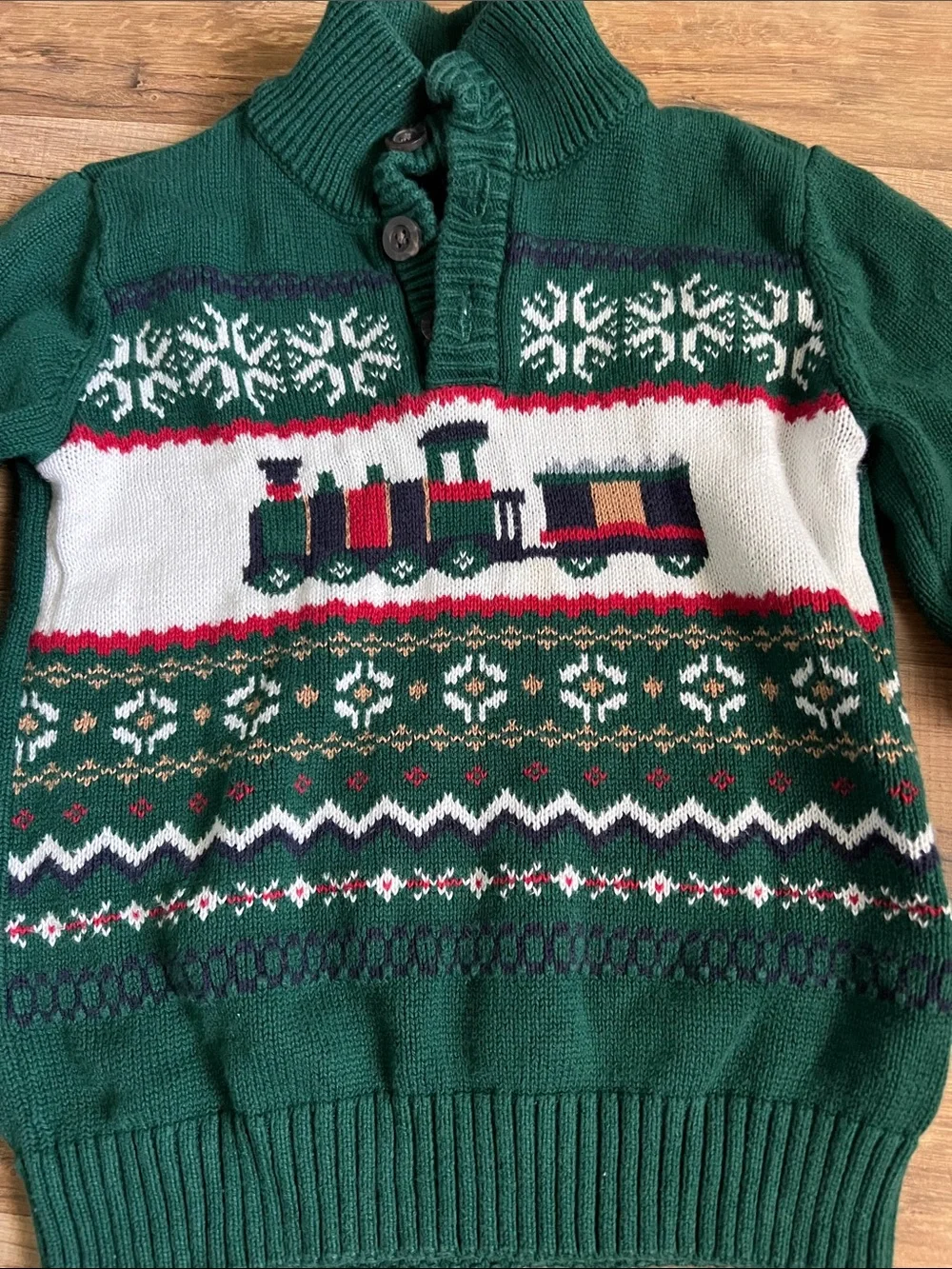 The Children's Place Mock Turtleneck Long Sleeve train knit Sweater toddler 3T